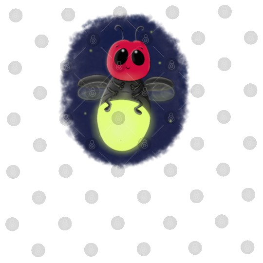 Cute lightning bug firefly cartoon illustration Digital Files