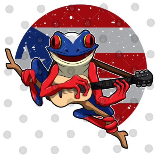 Guitar Playing Coqui Frog - Puerto Rico Animal Digital Files