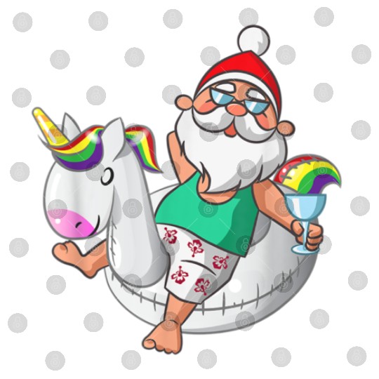 Christmas in July Santa Hawaiian Unicorn Swim Digital Files