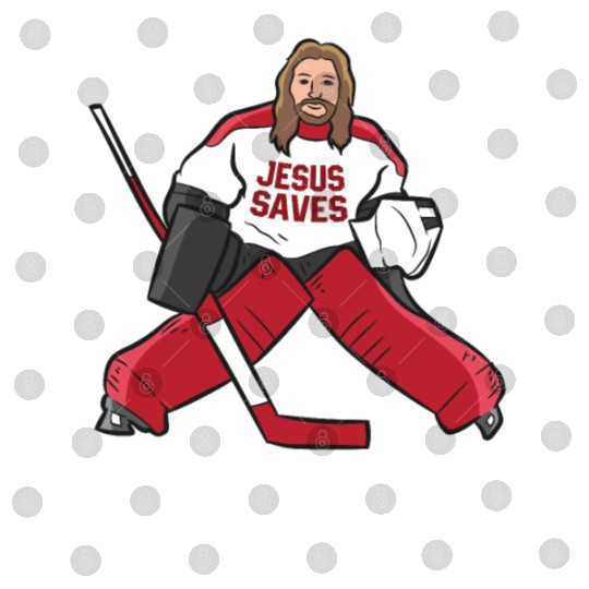 Funny Hockey Jesus Saves Hockey Goalie Digital Files