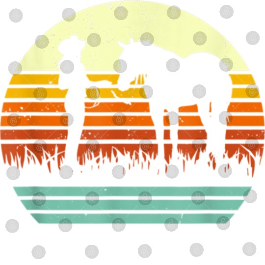 Western Halter Horse Retro Sun Style Digital Files