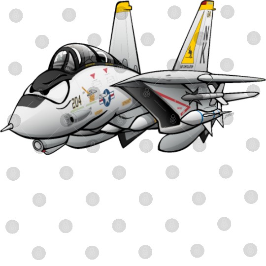 F-14 Tomcat Military Fighter Jet Aircraft Cartoon Digital Files