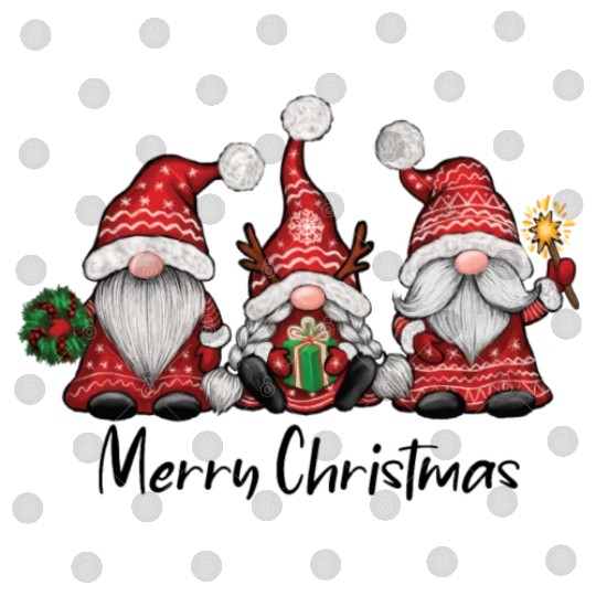Three Christmas Gnomes Digital Files
