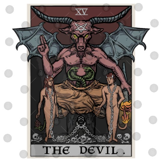 The Devil Tarot Card Halloween Baphomet Satanic Ba Digital Files