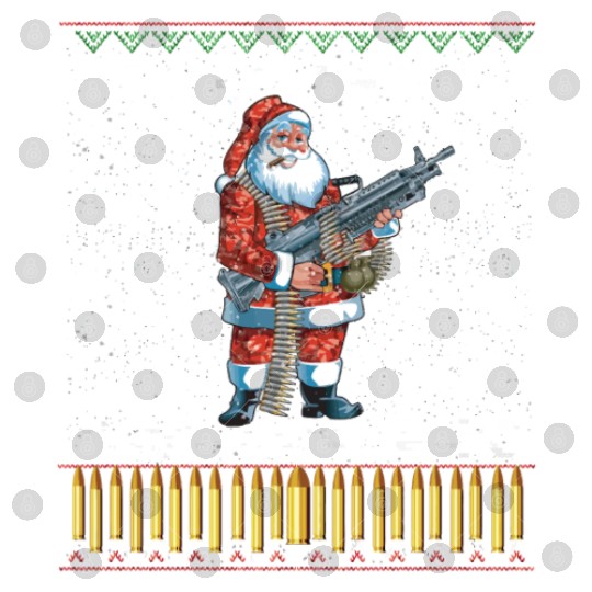 Santa Claus With A Big Gun Singing Song Funny Ugly Digital Files