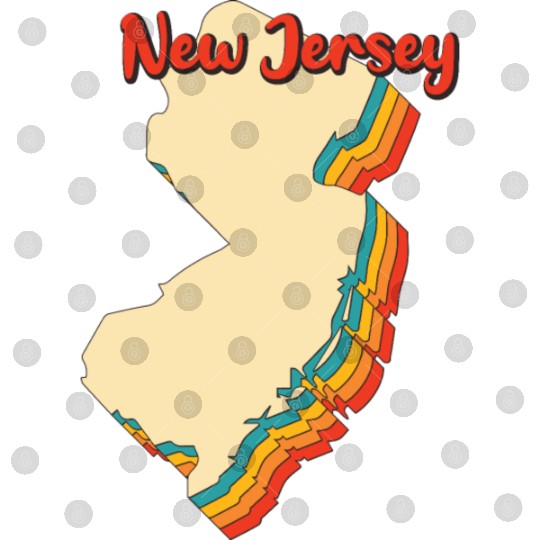 New Jersey Map Outline Vintage Retro Nj Home State Digital Files