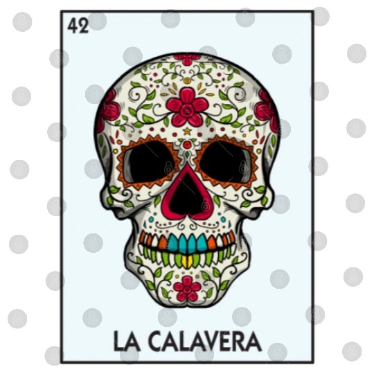 La Calavera Lottery The Skull Card Mexican Lottery Digital Files