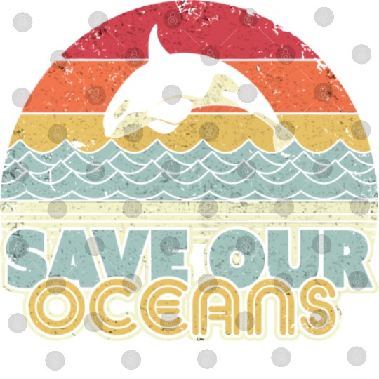 Save Our Oceans Orca Whale Retro Climate Change Digital Files