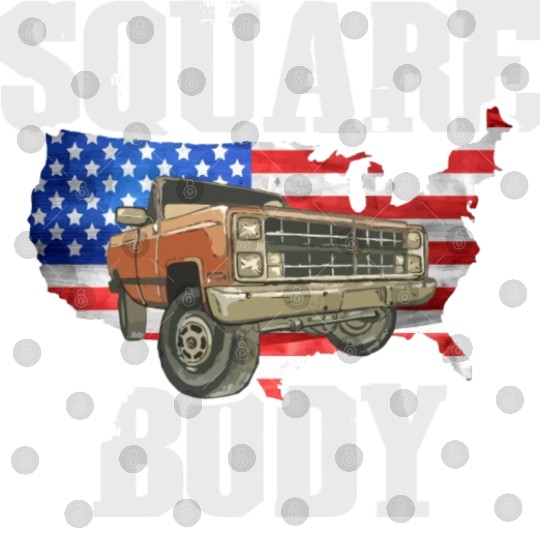 Square Body - American Flag Truck Lovers Digital Files