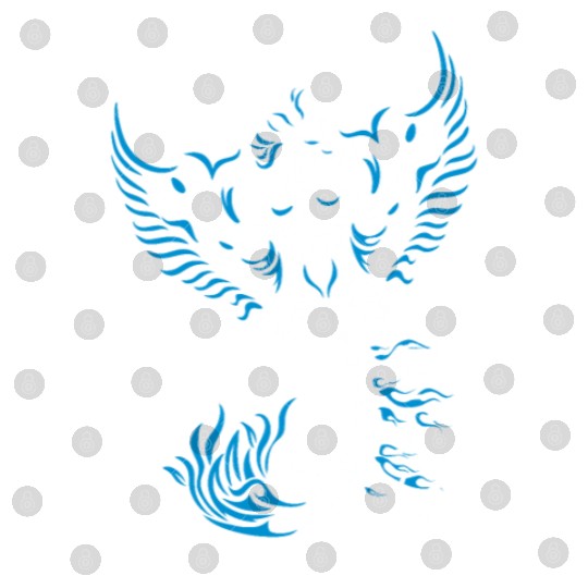 PHOENIX Tattoo/Tribal art - White and Blue,, Digital Files
