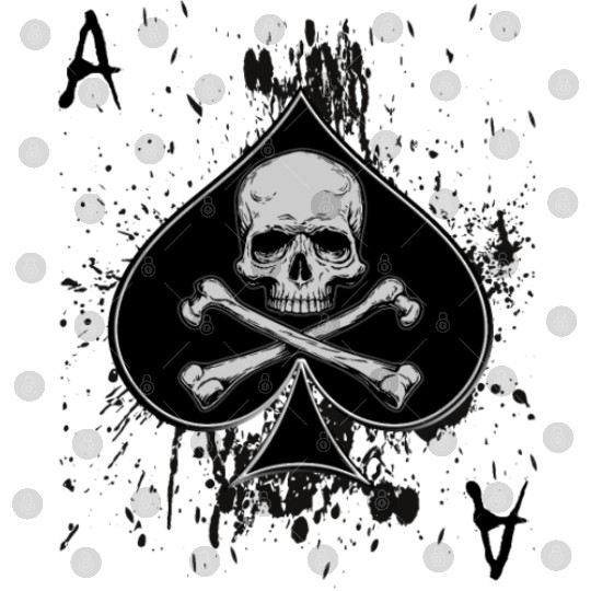 Skull Ace of Spades Playing Card Poker Gift Idea Digital Files