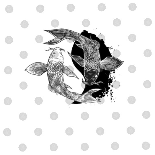 Koi Fish Yin Yang Symbol Harmony Taoism China Gift Digital Files