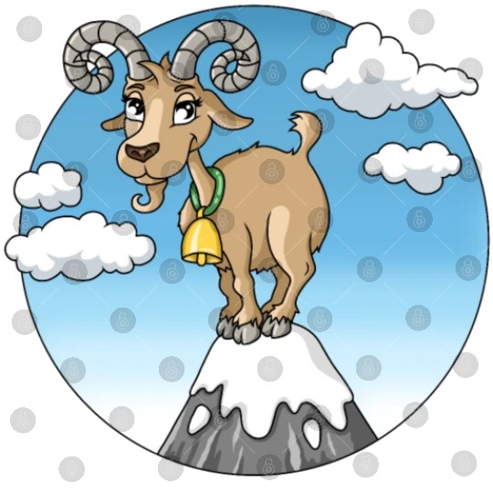 Mountain goat peaks with snow cartoon Digital Files