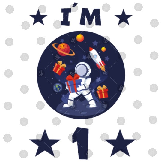 1 year astronaut children 1st birthday child gift Digital Files