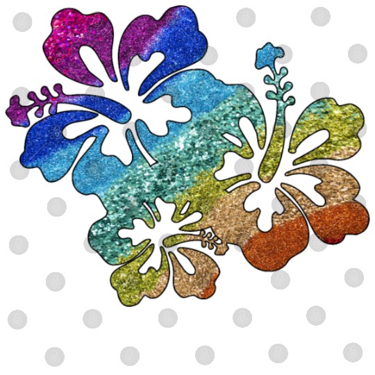 hibiscus glitter Flower Digital Files