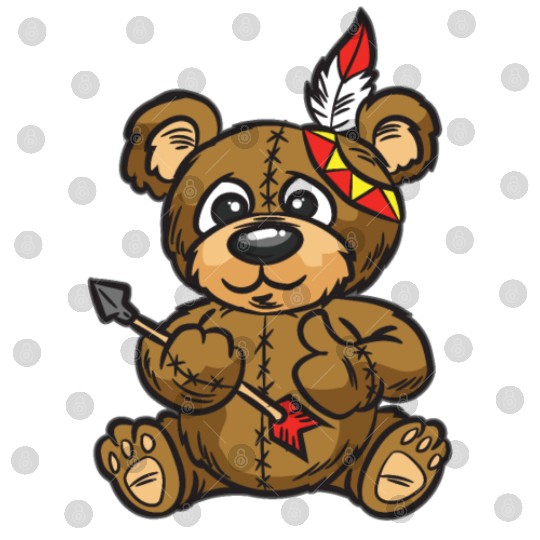 Indian Teddy Bear with Jewelry and Arrow Digital Files