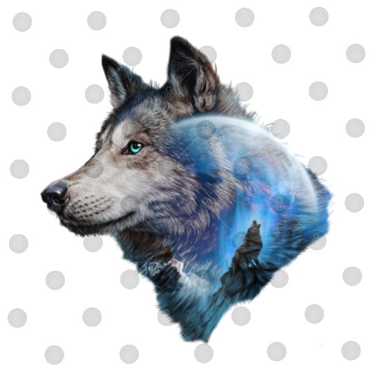 Wolf Moon Forest View Nature Digital Files