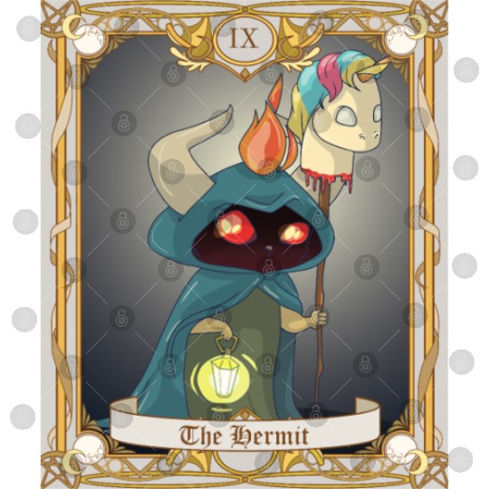 The Hermit Tarot Card, Major Arcana Anime Baphomet Digital Files