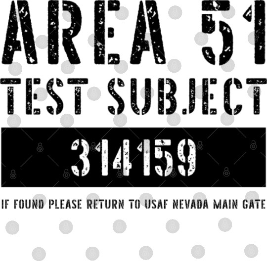 Area 51 Test Subject 314159 Escapee Uniform Digital Files