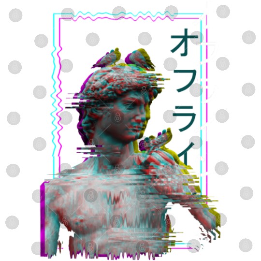 Greek Statue Ancient Vaporwave Synthwave Glitch Digital Files