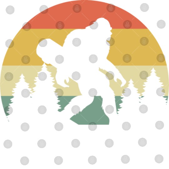 Retro Silhouette Sasquatch Bigfoot Skateboard Digital Files