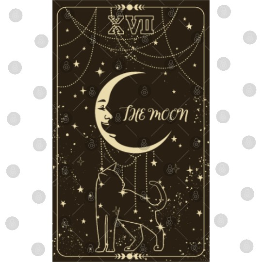 Tarot Card Crescent Moon Cat Digital Files / Tarot Gift