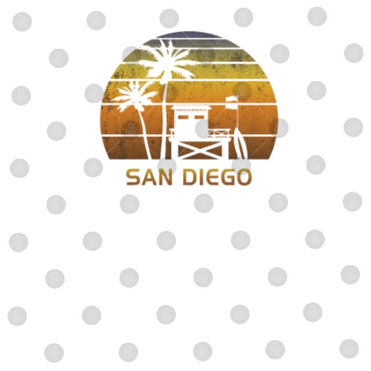 Retro San Diego California Sunset Surfing Palm Digital Files