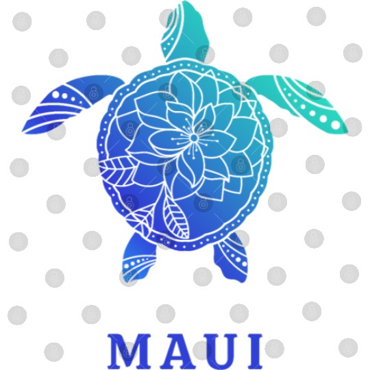 Maui Hawaii Tribal Turtle Flower Ocean Beach Sea Digital Files