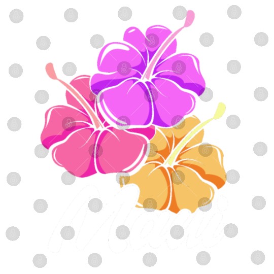 Maui Hawaii With Hawaiian Hibiscus Flowers Digital Files