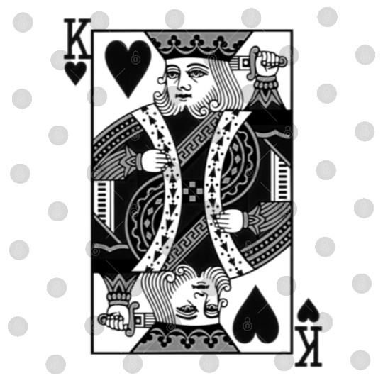 King of Hearts - Black Playing Card Digital Files