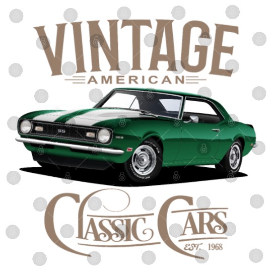 Vintage Green Camaro Classic Car Digital Files