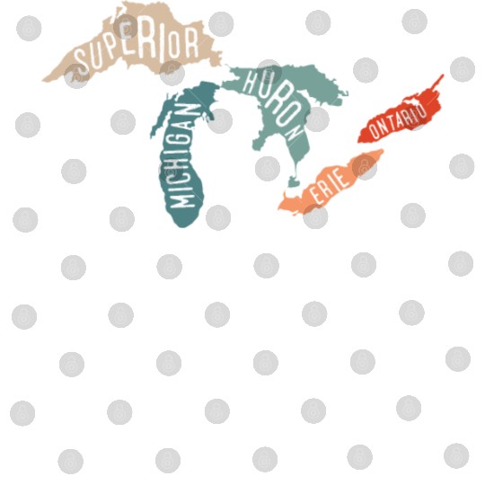 Great lakes USA, Michigan Lake Erie Lake Digital Files