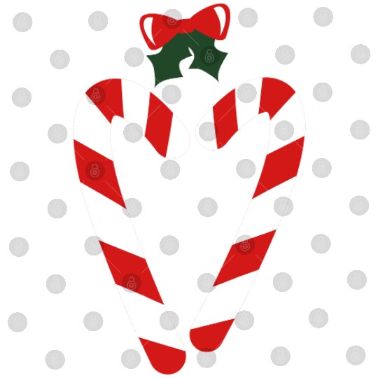 beautiful christmas candy canes in love heart with Digital Files