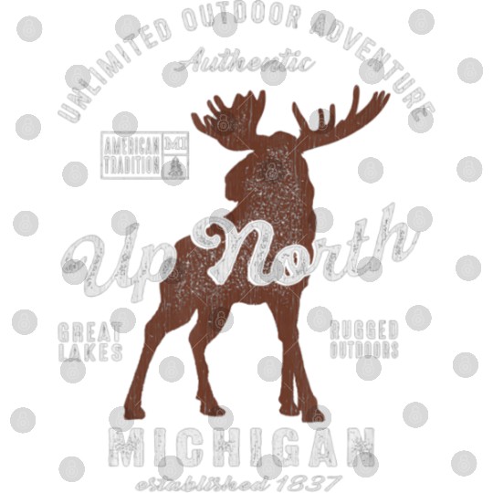 Moose UP North Michigan Cool Michigan Vintage Digital Files