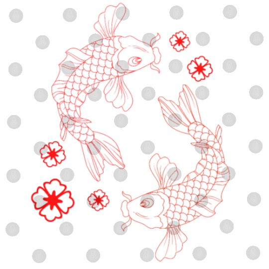 Japanese Koi Fish Carp Graphic Design Digital Files