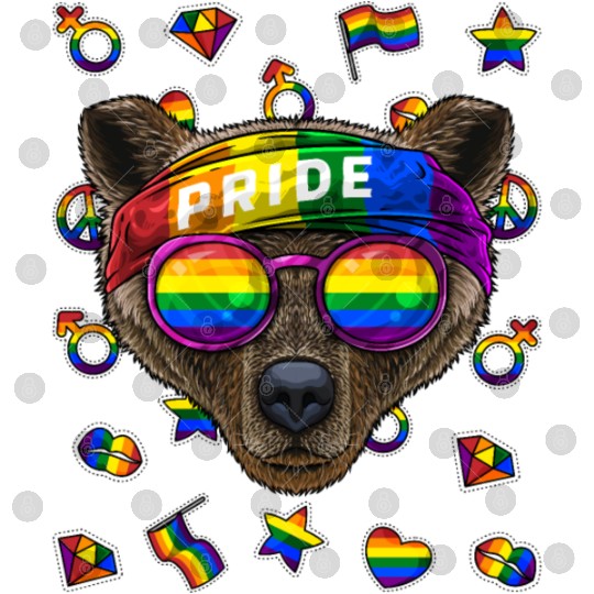 LGBT Bear Gay Pride Month Grizzly Bear Rainbow Les Digital Files