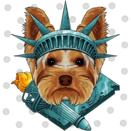 Statue Of Liberty Yorkshire Terrier 4th Of July US Digital Files