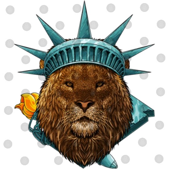 Statue Of Liberty Lion 4th Of July Animal USA Amer Digital Files