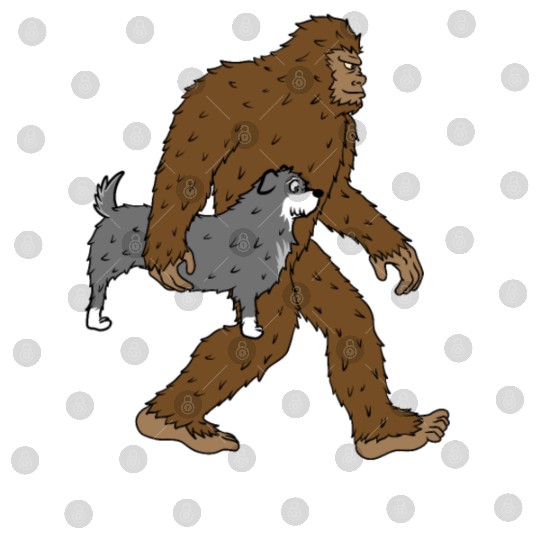 Bigfoot Sasquatch Carrying Schnauzer Digital Files