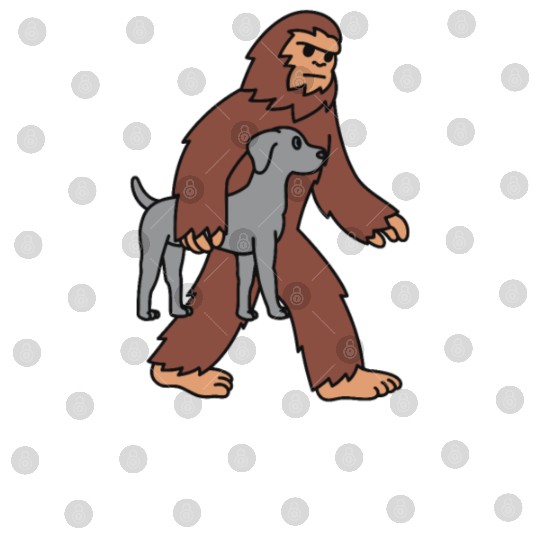 Bigfoot Sasquatch Carrying Weimaraner Digital Files
