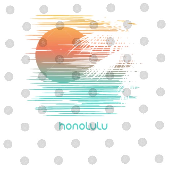 Artistic Honolulu Oahu Hawaii Palm Tree Vacation Digital Files