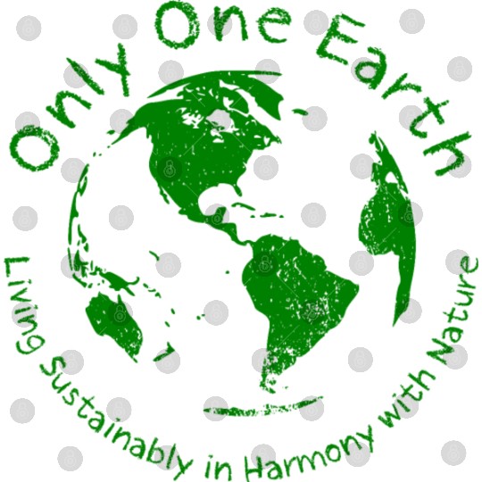 Only One Earth - dark green vintage design Digital Files