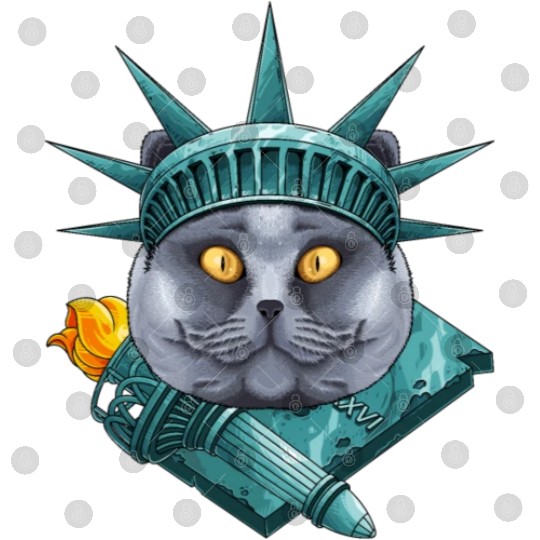 Statue Of Liberty British Shorthair 4th Of July US Digital Files