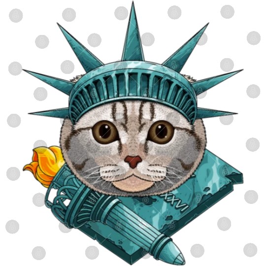 Statue Of Liberty Scottish Fold 4th Of July Cat US Digital Files