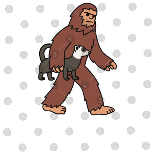 Bigfoot Sasquatch Walking Ferret Digital Files