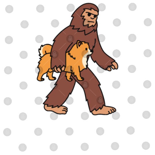 Bigfoot Sasquatch Walking Pomeranian Digital Files