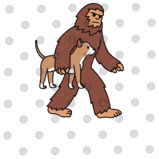 Bigfoot Sasquatch Walking Pit Bull Digital Files