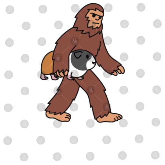 Bigfoot Sasquatch Walking Guinea Pig Digital Files