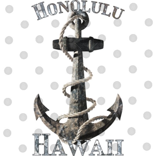 Honolulu Hawaii Nautical Anchor Sailing Digital Files