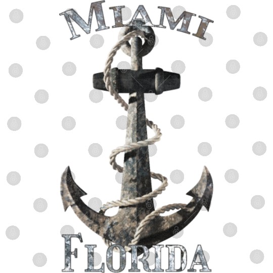 Miami Florida Nautical Anchor Sailing Digital Files